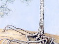 Sigrid Nora - Drunen 2025. Potlood, stift en pastel op papier, 21x29,7 cm.